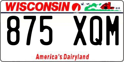 WI license plate 875XQM