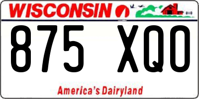 WI license plate 875XQO