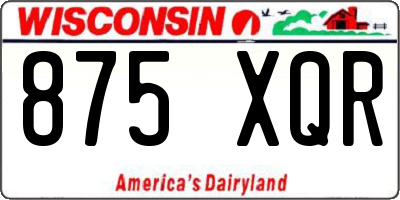 WI license plate 875XQR