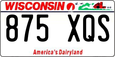 WI license plate 875XQS