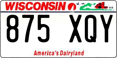 WI license plate 875XQY
