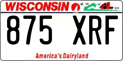 WI license plate 875XRF