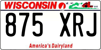 WI license plate 875XRJ