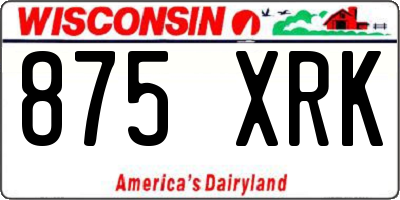 WI license plate 875XRK