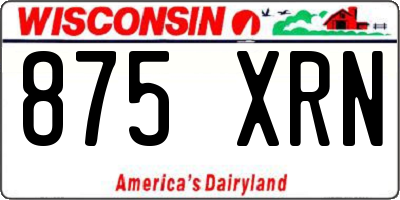 WI license plate 875XRN