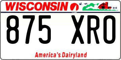 WI license plate 875XRO