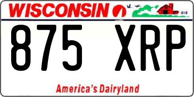 WI license plate 875XRP
