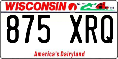 WI license plate 875XRQ