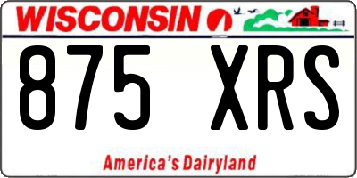 WI license plate 875XRS