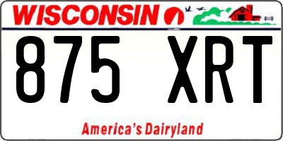 WI license plate 875XRT