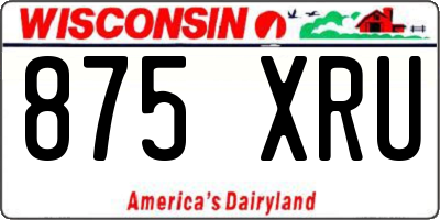 WI license plate 875XRU