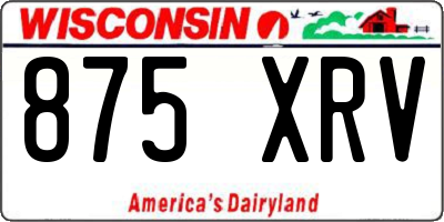 WI license plate 875XRV