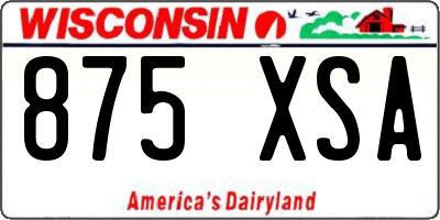 WI license plate 875XSA