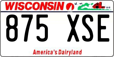 WI license plate 875XSE