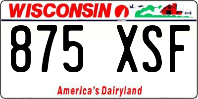 WI license plate 875XSF