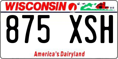 WI license plate 875XSH