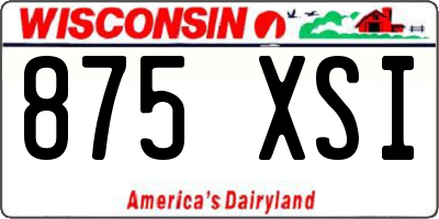 WI license plate 875XSI