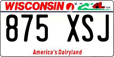 WI license plate 875XSJ