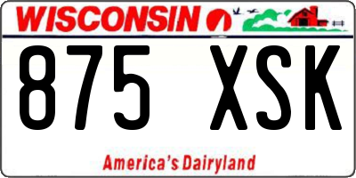 WI license plate 875XSK
