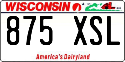 WI license plate 875XSL