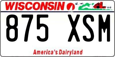 WI license plate 875XSM