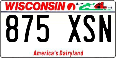 WI license plate 875XSN