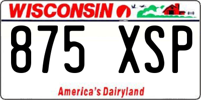 WI license plate 875XSP