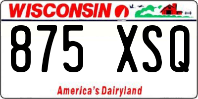 WI license plate 875XSQ