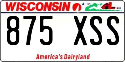WI license plate 875XSS