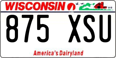 WI license plate 875XSU