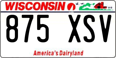 WI license plate 875XSV