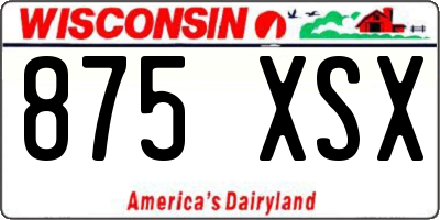 WI license plate 875XSX