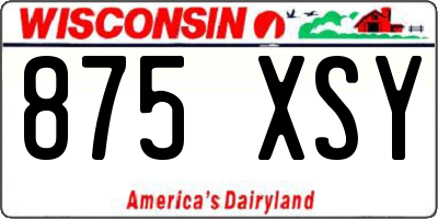 WI license plate 875XSY