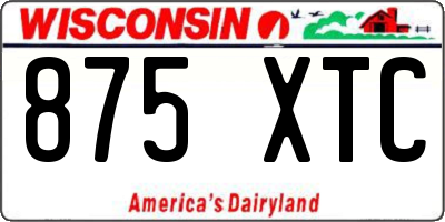 WI license plate 875XTC
