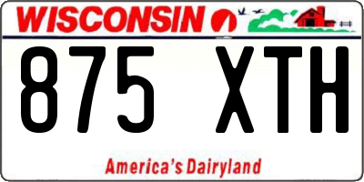 WI license plate 875XTH