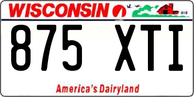 WI license plate 875XTI