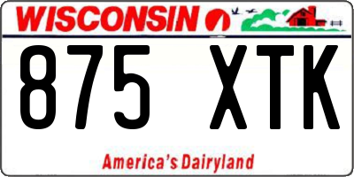 WI license plate 875XTK
