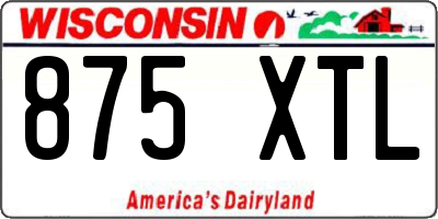 WI license plate 875XTL
