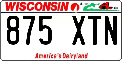 WI license plate 875XTN