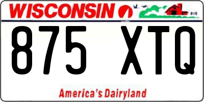 WI license plate 875XTQ