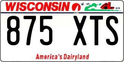 WI license plate 875XTS