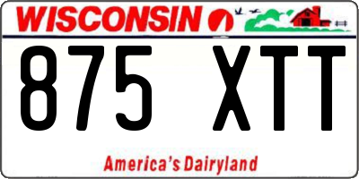 WI license plate 875XTT