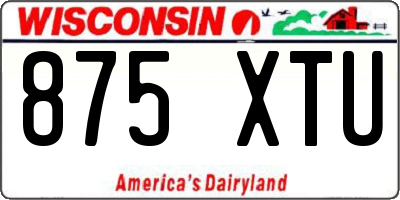 WI license plate 875XTU