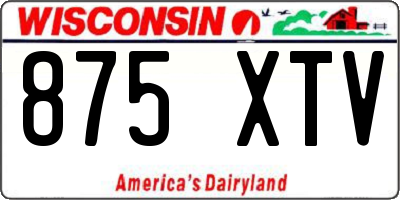 WI license plate 875XTV