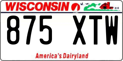 WI license plate 875XTW