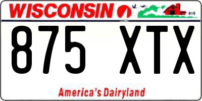 WI license plate 875XTX