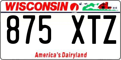 WI license plate 875XTZ