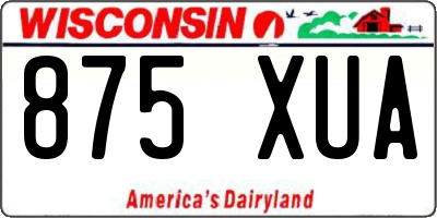 WI license plate 875XUA