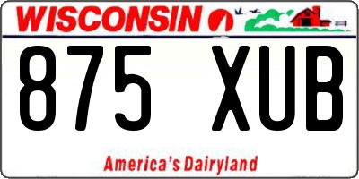 WI license plate 875XUB