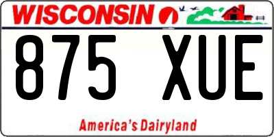WI license plate 875XUE